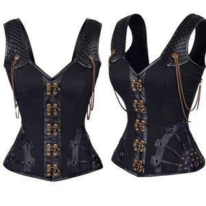 Steampunk gothic corset waist trainer costume